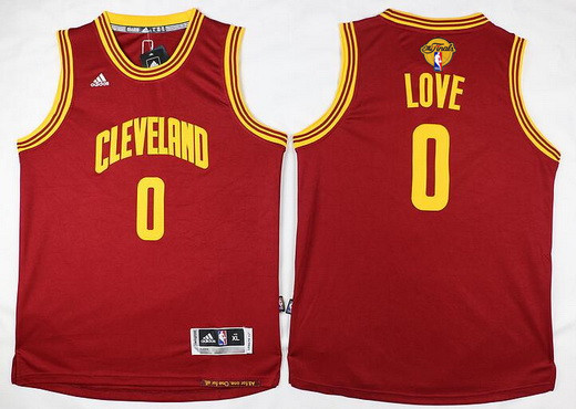 Youth Cleveland Cavaliers #0 Kevin Love Red 2017 The NBA Finals Patch Jersey