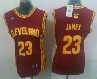 Women's Cleveland Cavaliers #23 LeBron James Red 2017 The NBA Finals Patch Jersey