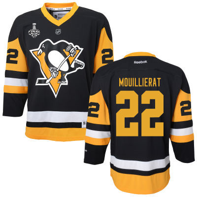 Women's Pittsburgh Penguins #22 Kael Mouillierat Black With Yellow 2017 Stanley Cup NHL Finals Patch Jersey