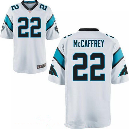 Men's 2017 NFL Draft Carolina Panthers #22 Christian McCaffrey White Road Stitched NFL Nike Elite Jersey