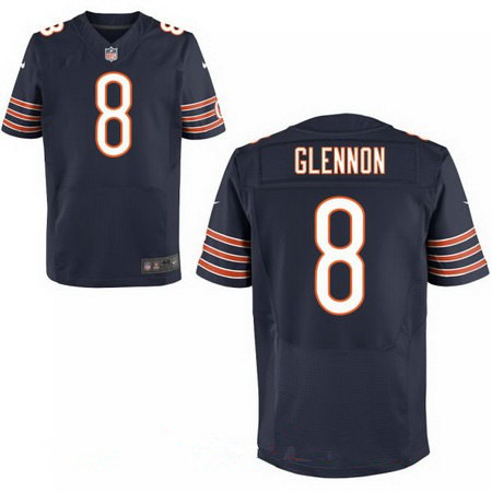 Men's Chicago Bears #8 Mike Glennon Navy Blue Team Color Stitched NFL Nike Elite Jersey