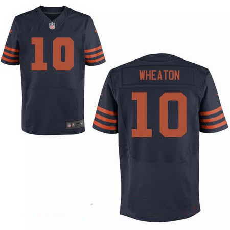 Men's Chicago Bears #10 Markus Wheaton Blue With Orange Alternate Stitched NFL Nike Elite Jersey