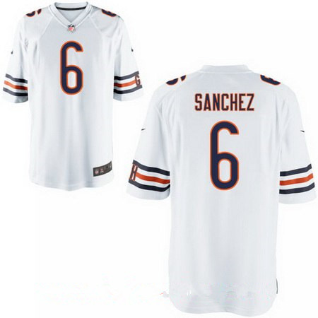 Men's Chicago Bears #6 Mark Sanchez White Road Stitched NFL Nike Elite Jersey