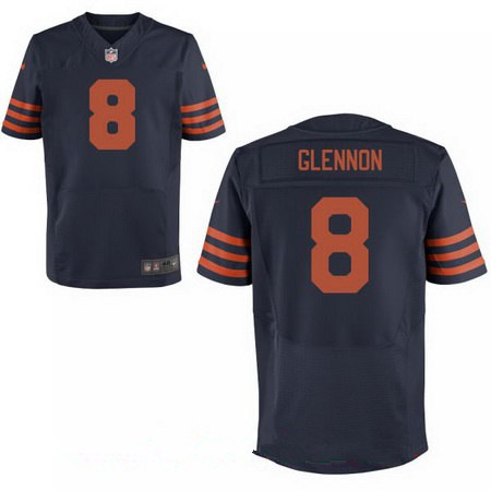 Men's Chicago Bears #8 Mike Glennon Blue With Orange Alternate Stitched NFL Nike Elite Jersey