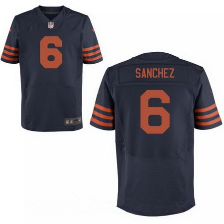 Men's Chicago Bears #6 Mark Sanchez Blue With Orange Alternate Stitched NFL Nike Elite Jersey