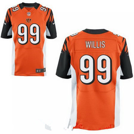 Men's 2017 NFL Draft Cincinnati Bengals #99 Jordan Willis Orange Team Color Stitched NFL Nike Elite Jersey