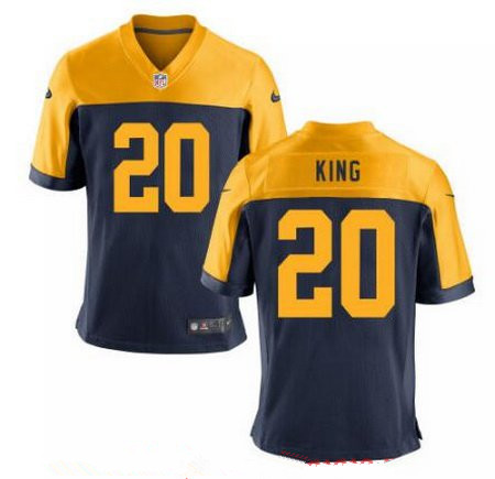 Men's 2017 NFL Draft Green Bay Packers #20 Kevin King Navy Blue Gold Alternate Stitched NFL Nike Elite Jersey
