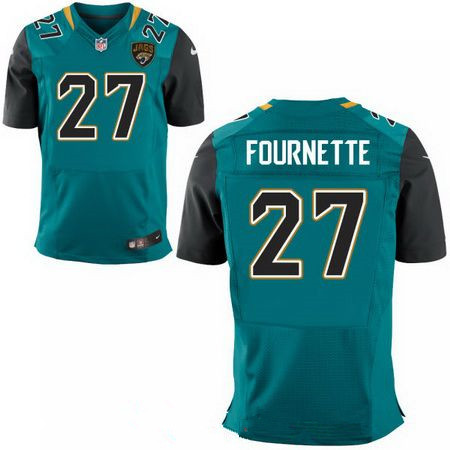 Men's 2017 NFL Draft Jacksonville Jaguars #27 Leonard Fournette Teal Green Team Color Stitched NFL Nike Elite Jersey