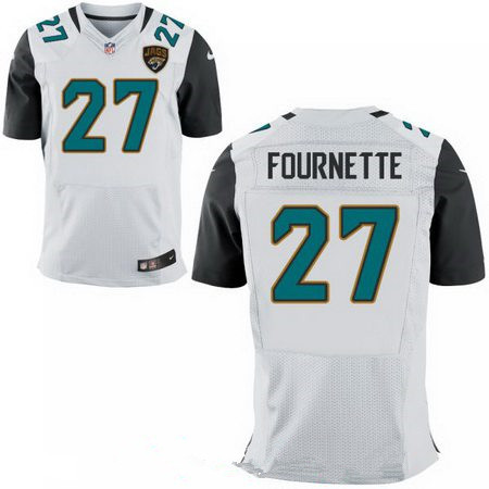 Men's 2017 NFL Draft Jacksonville Jaguars #27 Leonard Fournette White Road Stitched NFL Nike Elite Jersey