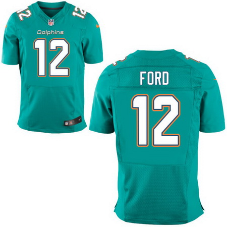 Men's 2017 NFL Draft Miami Dolphins #12 Isaiah Ford Green Team Color Stitched NFL Nike Elite Jersey
