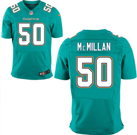 Men's 2017 NFL Draft Miami Dolphins #50 Raekwon McMillan Green Team Color Stitched NFL Nike Elite Jersey