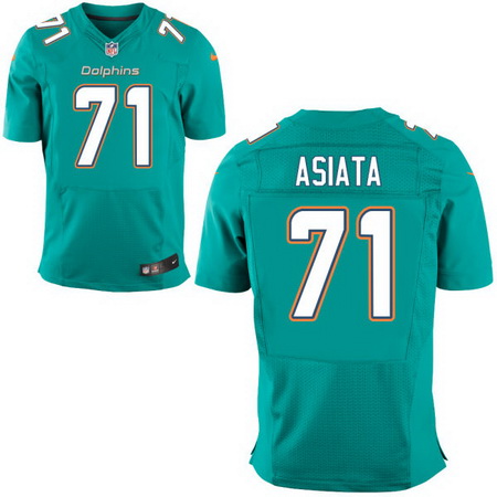 Men's 2017 NFL Draft Miami Dolphins #71 Isaac Asiata Green Team Color Stitched NFL Nike Elite Jersey