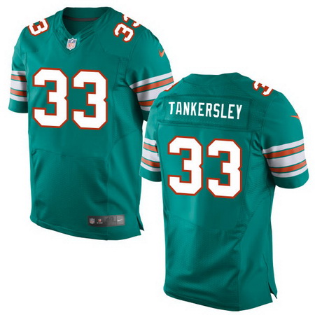 Men's 2017 NFL Draft Miami Dolphins #33 Cordrea Tankersley Aqua Green Alternate Stitched NFL Nike Elite Jersey