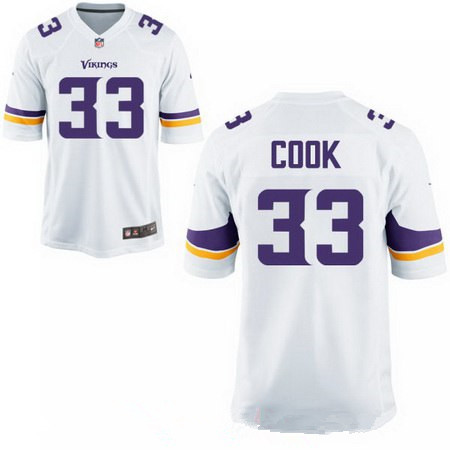 Men's 2017 NFL Draft Minnesota Vikings #33 Dalvin Cook White Road Stitched NFL Nike Elite Jersey