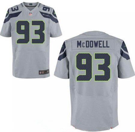 Men's 2017 NFL Draft Seattle Seahawks #93 Malik McDowell Gray Alternate Stitched NFL Nike Elite Jersey