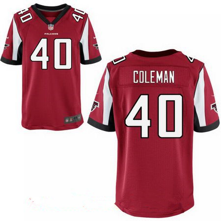 Men's Atlanta Falcons #40 Derrick Coleman Red Team Color Stitched NFL Nike Elite Jersey