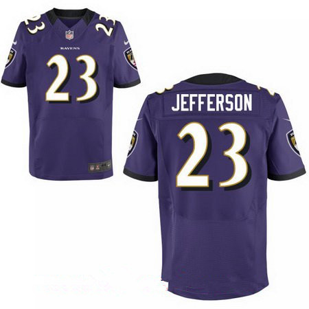 Men's Baltimore Ravens #23 Tony Jefferson Purple Team Color Stitched NFL Nike Elite Jersey