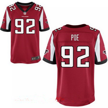 Men's Atlanta Falcons #92 Dontari Poe Red Team Color Stitched NFL Nike Elite Jersey