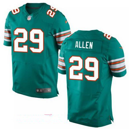 Men's Miami Dolphins #29 Nate Allen Aqua Green Alternate Stitched NFL Nike Elite Jersey