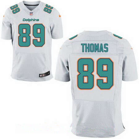 Men's Miami Dolphins #89 Julius Thomas White Road Stitched NFL Nike Elite Jersey