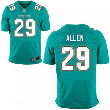 Men's Miami Dolphins #29 Nate Allen Green Team Color Stitched NFL Nike Elite Jersey