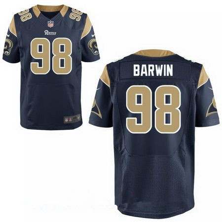 Men's Los Angeles Rams #98 Connor Barwin Navy Blue Team Color Stitched NFL Nike Elite Jersey