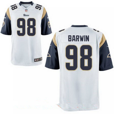 Men's Los Angeles Rams #98 Connor Barwin White Road Stitched NFL Nike Elite Jersey