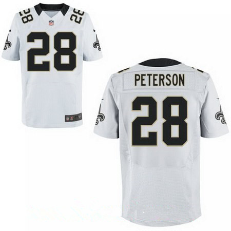 Men's New Orleans Saints #28 Adrian Peterson Nike White Elite Jersey
