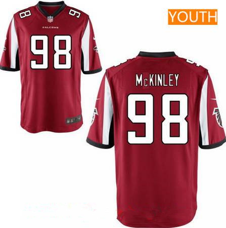Youth 2017 NFL Draft Atlanta Falcons #98 Takkarist McKinley Red Team Color Stitched NFL Nike Game Jersey