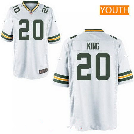 Youth 2017 NFL Draft Green Bay Packers #20 Kevin King White Road Stitched NFL Nike Game Jersey