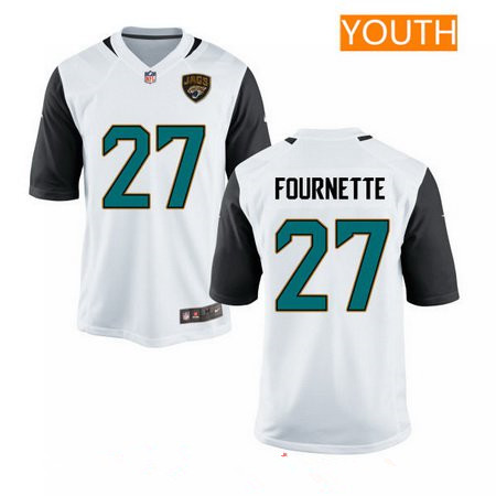 Youth 2017 NFL Draft Jacksonville Jaguars #27 Leonard Fournette White Road Stitched NFL Nike Game Jersey