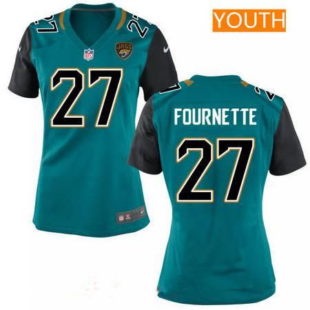 Youth 2017 NFL Draft Jacksonville Jaguars #27 Leonard Fournette Teal Green Team Color Stitched NFL Nike Game Jersey