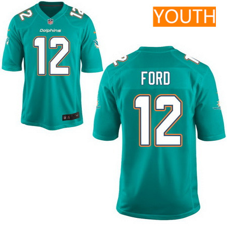 Youth 2017 NFL Draft Miami Dolphins #12 Isaiah Ford Green Team Color Stitched NFL Nike Game Jersey