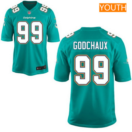 Youth 2017 NFL Draft Miami Dolphins #99 Davon Godchaux Green Team Color Stitched NFL Nike Game Jersey
