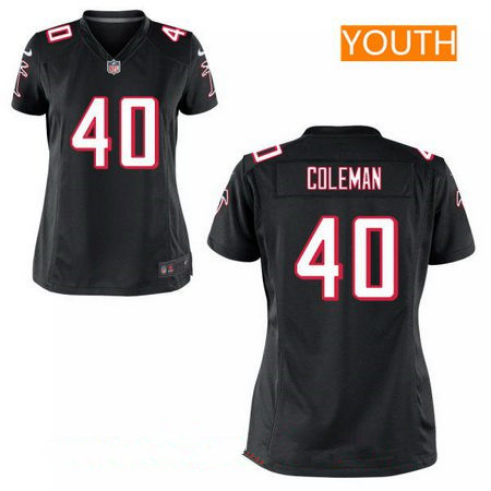 Youth Atlanta Falcons #40 Derrick Coleman Black Alternate Stitched NFL Nike Game Jersey