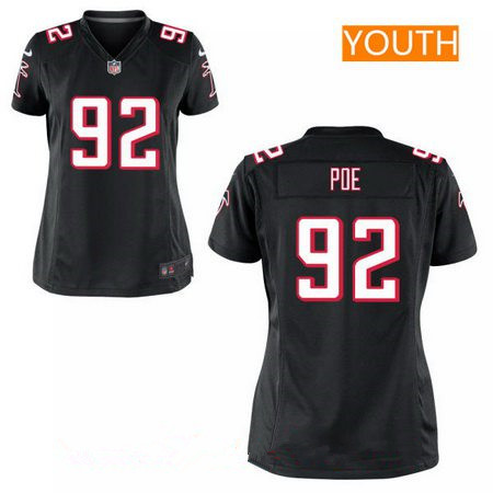 Youth Atlanta Falcons #92 Dontari Poe Black Alternate Stitched NFL Nike Game Jersey