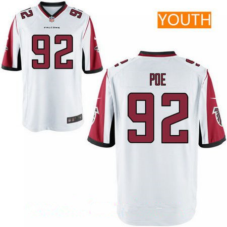 Youth Atlanta Falcons #92 Dontari Poe White Road Stitched NFL Nike Game Jersey