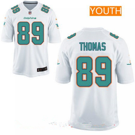 Youth Miami Dolphins #89 Julius Thomas White Road Stitched NFL Nike Game Jersey