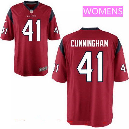Women's 2017 NFL Draft Houston Texans #41 Zach Cunningham Red Team Color Stitched NFL Nike Game Jersey