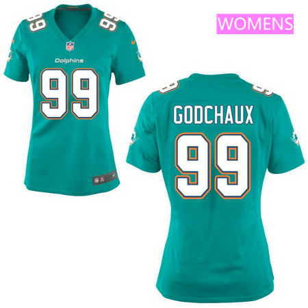 Women's 2017 NFL Draft Miami Dolphins #99 Davon Godchaux Green Team Color Stitched NFL Nike Game Jersey