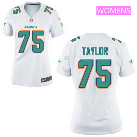 Women's 2017 NFL Draft Miami Dolphins #75 Vincent Taylor White Road Stitched NFL Nike Game Jersey