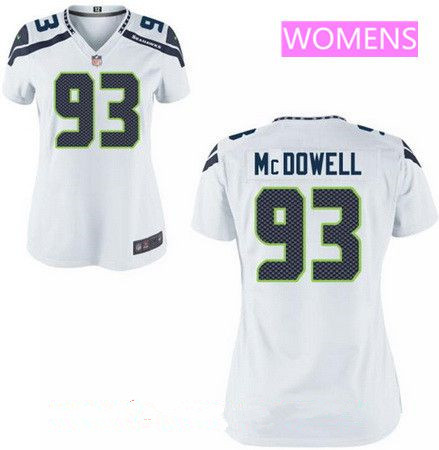 Women's 2017 NFL Draft Seattle Seahawks #93 Malik McDowell White Road Stitched NFL Nike Game Jersey
