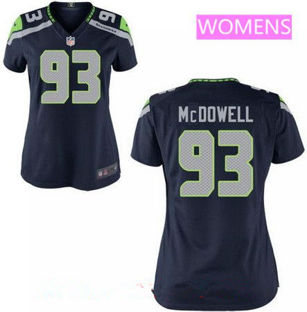 Women's 2017 NFL Draft Seattle Seahawks #93 Malik McDowell Navy Blue Team Color Stitched NFL Nike Game Jersey