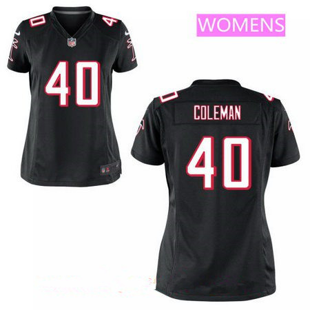 Women's Atlanta Falcons #40 Derrick Coleman Black Alternate Stitched NFL Nike Game Jersey