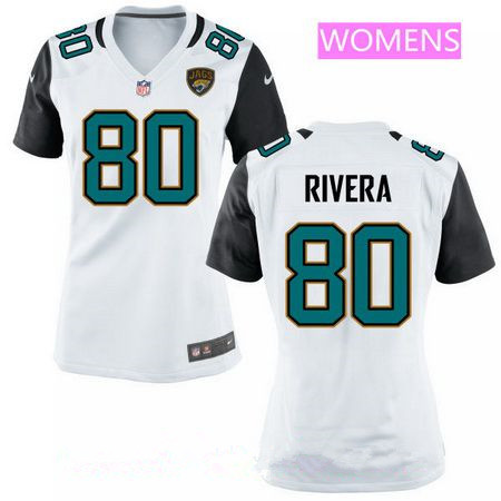 Women's Jacksonville Jaguars #80 Mychal Rivera White Road Stitched NFL Nike Game Jersey