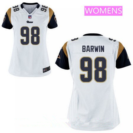 Women's Los Angeles Rams #98 Connor Barwin White Road Stitched NFL Nike Game Jersey