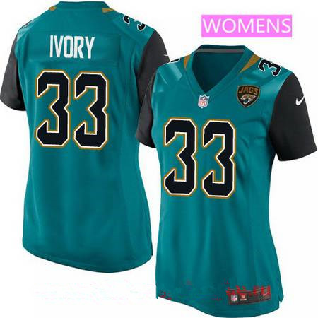 Women's Nike Jacksonville Jaguars #33 Chris Ivory Elite Teal Green Team Color NFL Jersey