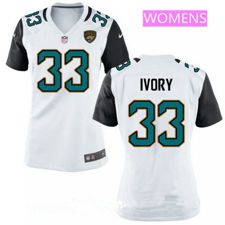 Women's Nike Jacksonville Jaguars #33 Chris Ivory Game White NFL Jersey