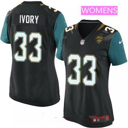 Women's Nike Jacksonville Jaguars #33 Chris Ivory Game Black Alternate NFL Jersey