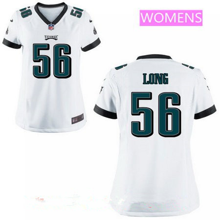 Women's Philadelphia Eagles #56 Chris Long White Road Stitched NFL Nike Game Jersey